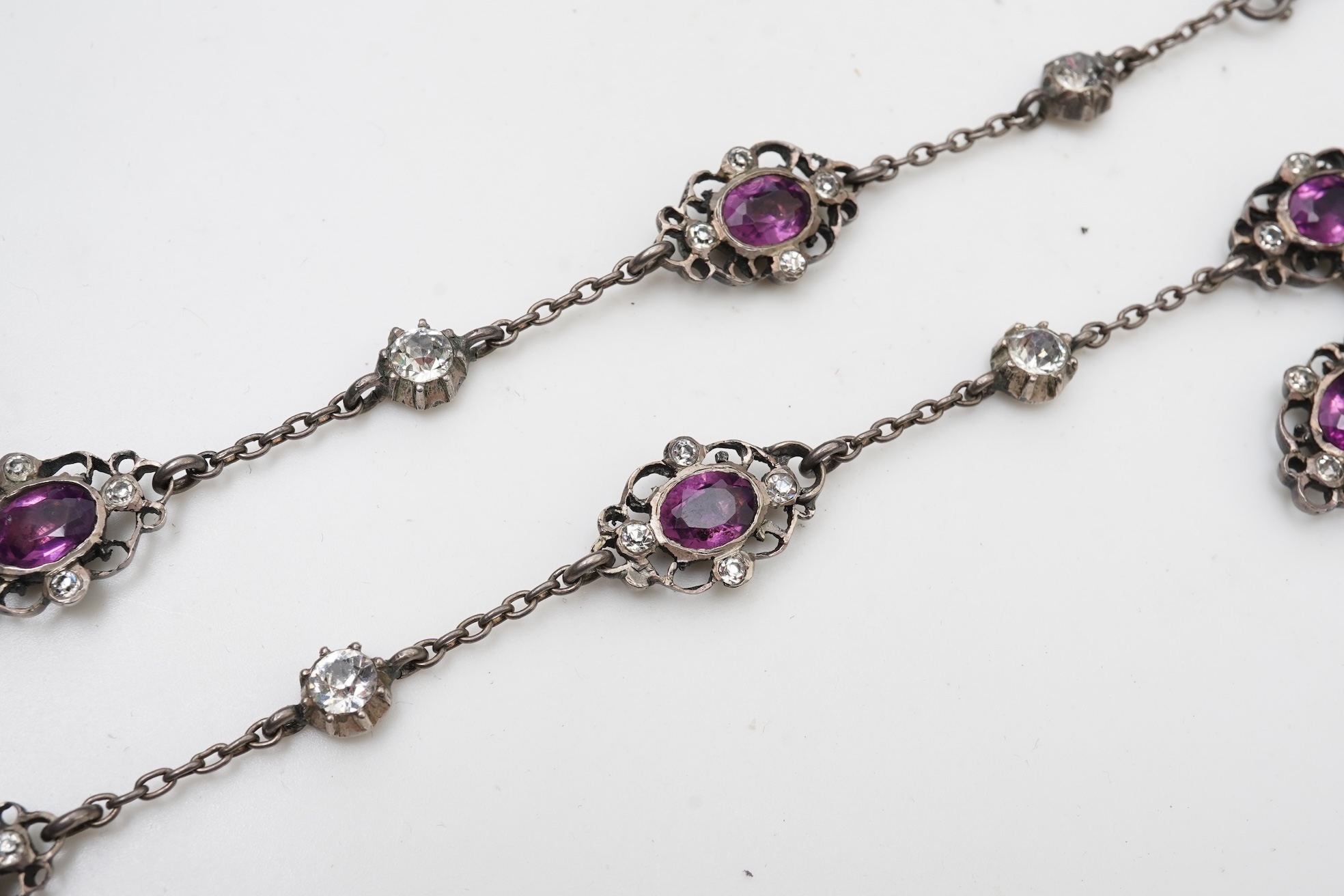 A silver and paste necklace, early 20th century